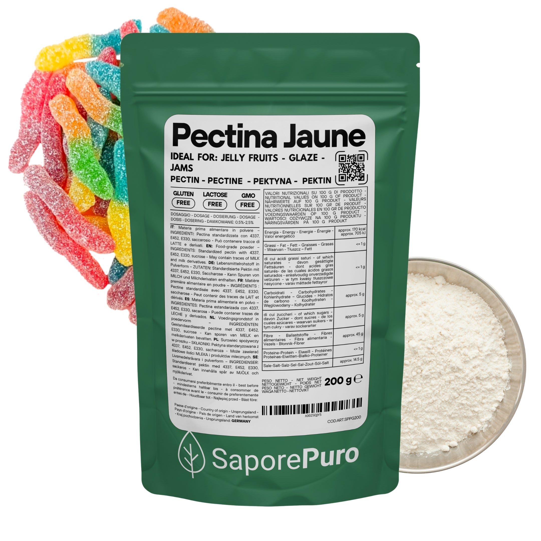 Yellow Pectin (Jaune) SaporePuro - Fruit Jellies, Jams, Thick Gels - SaporePuro